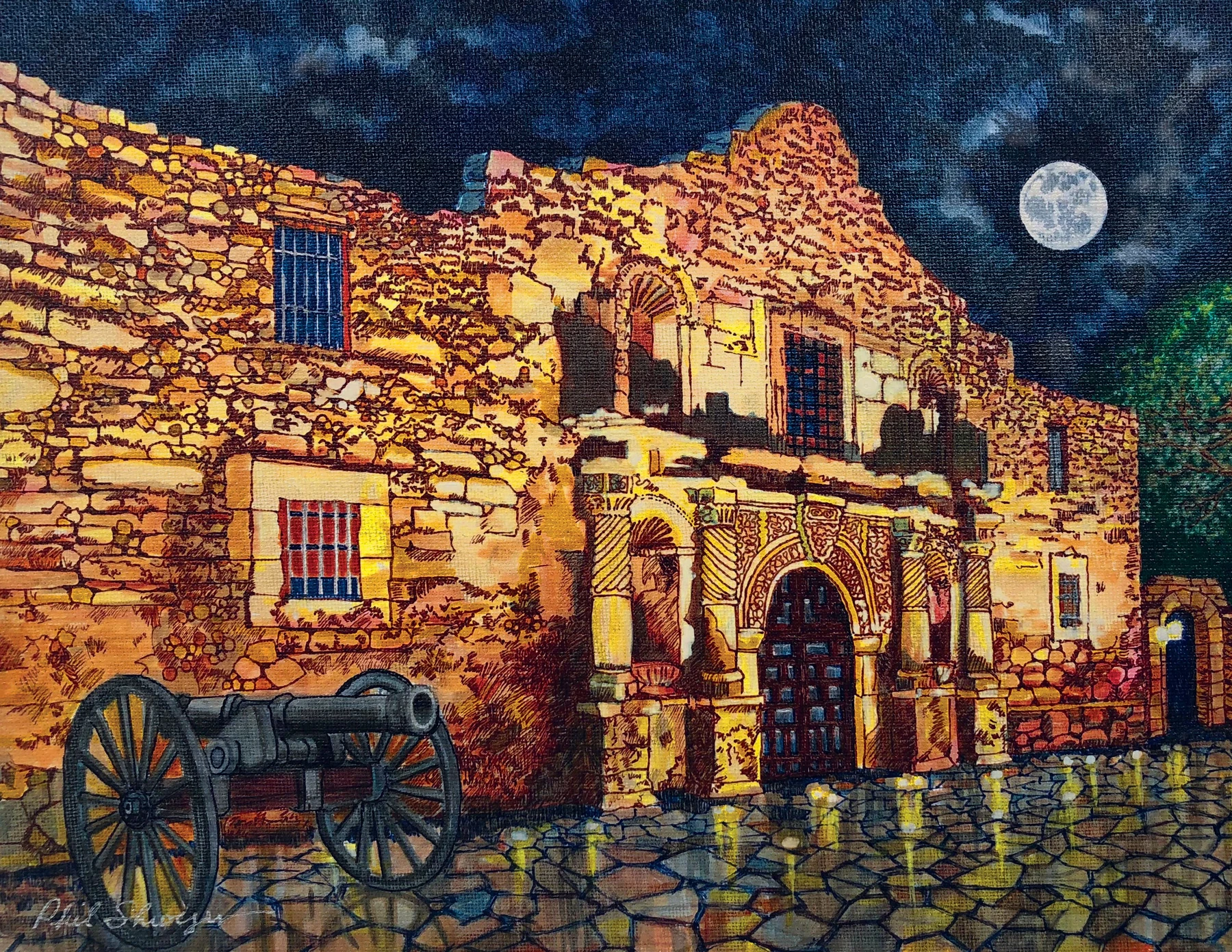 Alamo by Moonlight