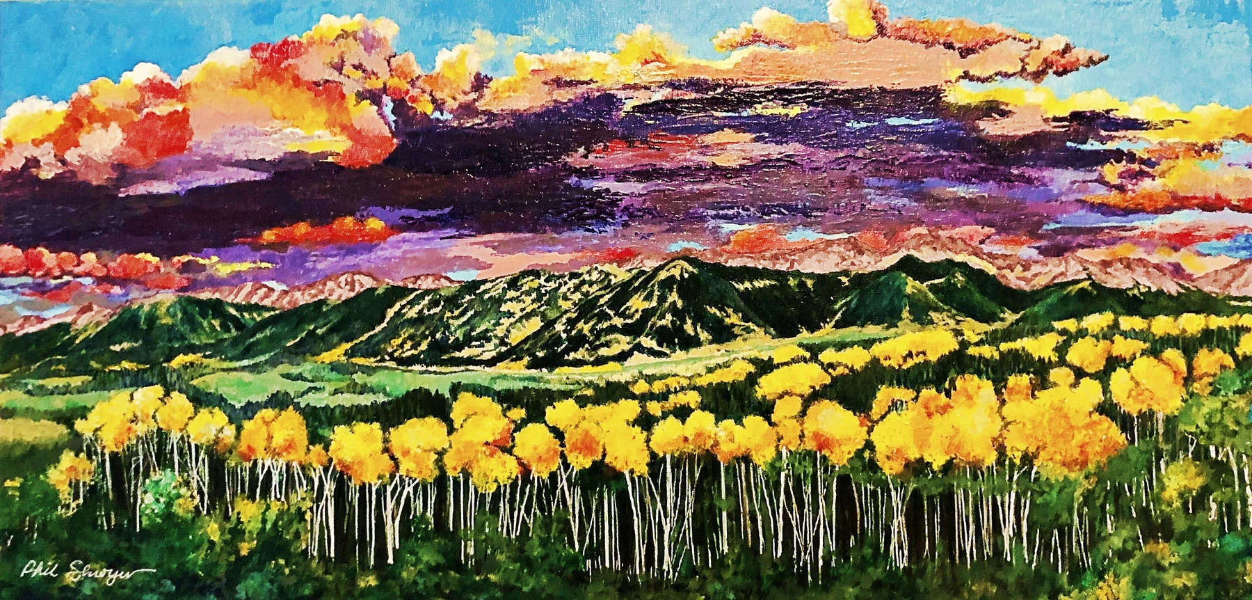 Rockies Storm at Sunset